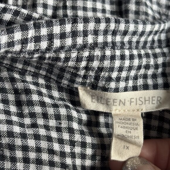 Eileen Fisher Organic Linen Gingham Skirt/top Set Women’s 1X cottage Ethical - Picture 16 of 16